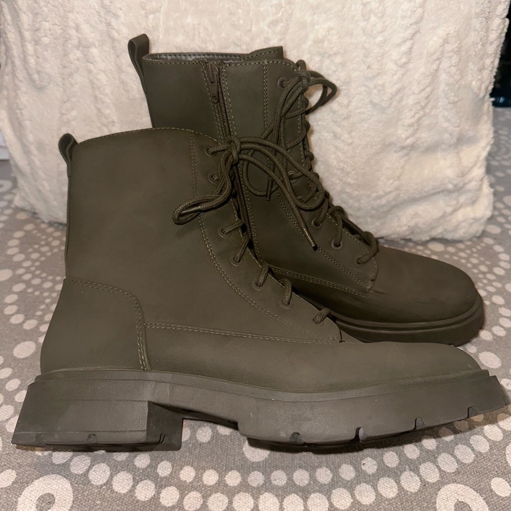 No Boundaries Olive Combat Boots